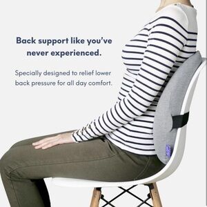 Cushion Lab Gray Lumbar Support Cushion with Adjustable Strap
